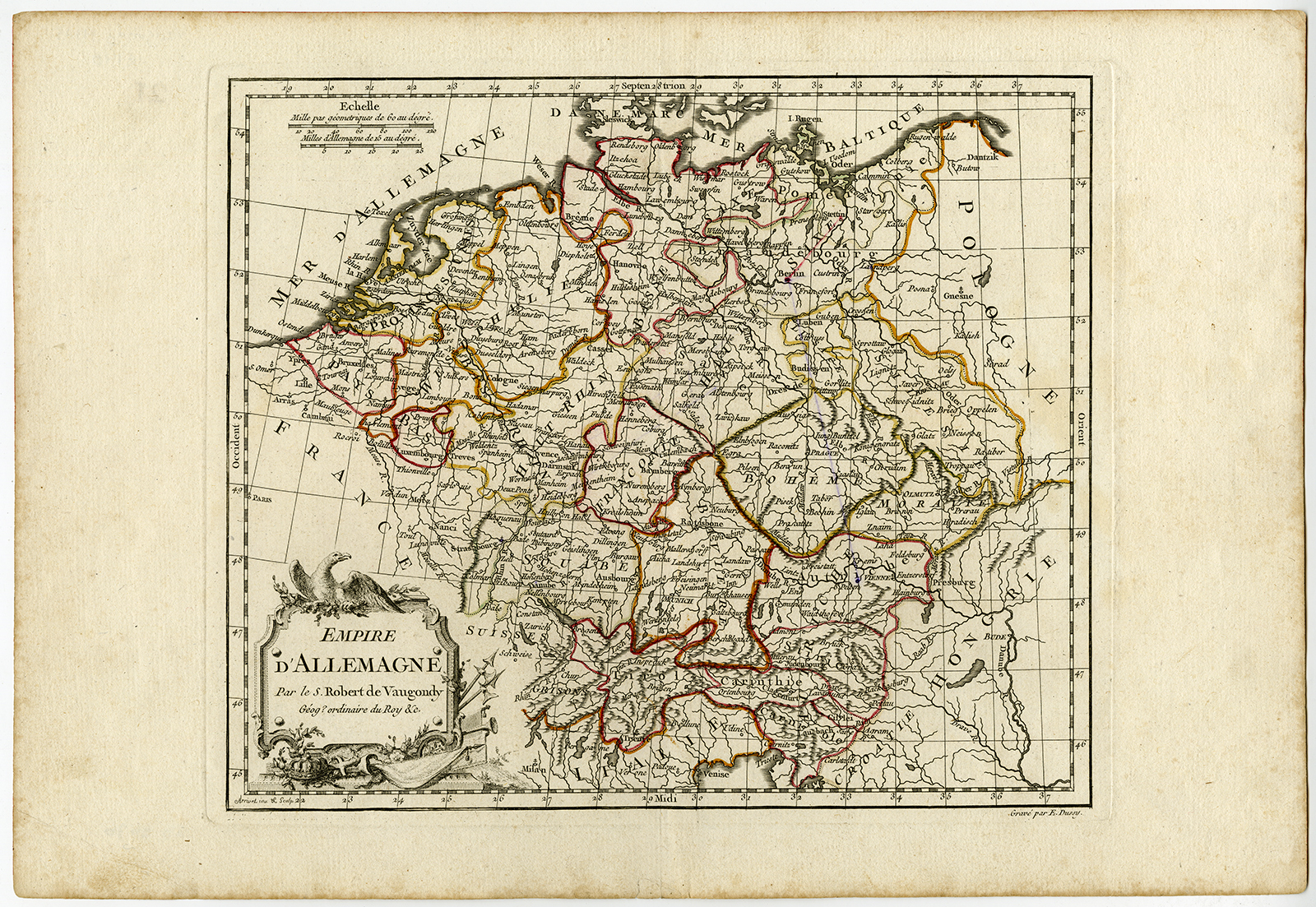 , Antique map-GERMAN EMPIRE-Vaugondy-Dussy-1778, Pictura Antique Prints
