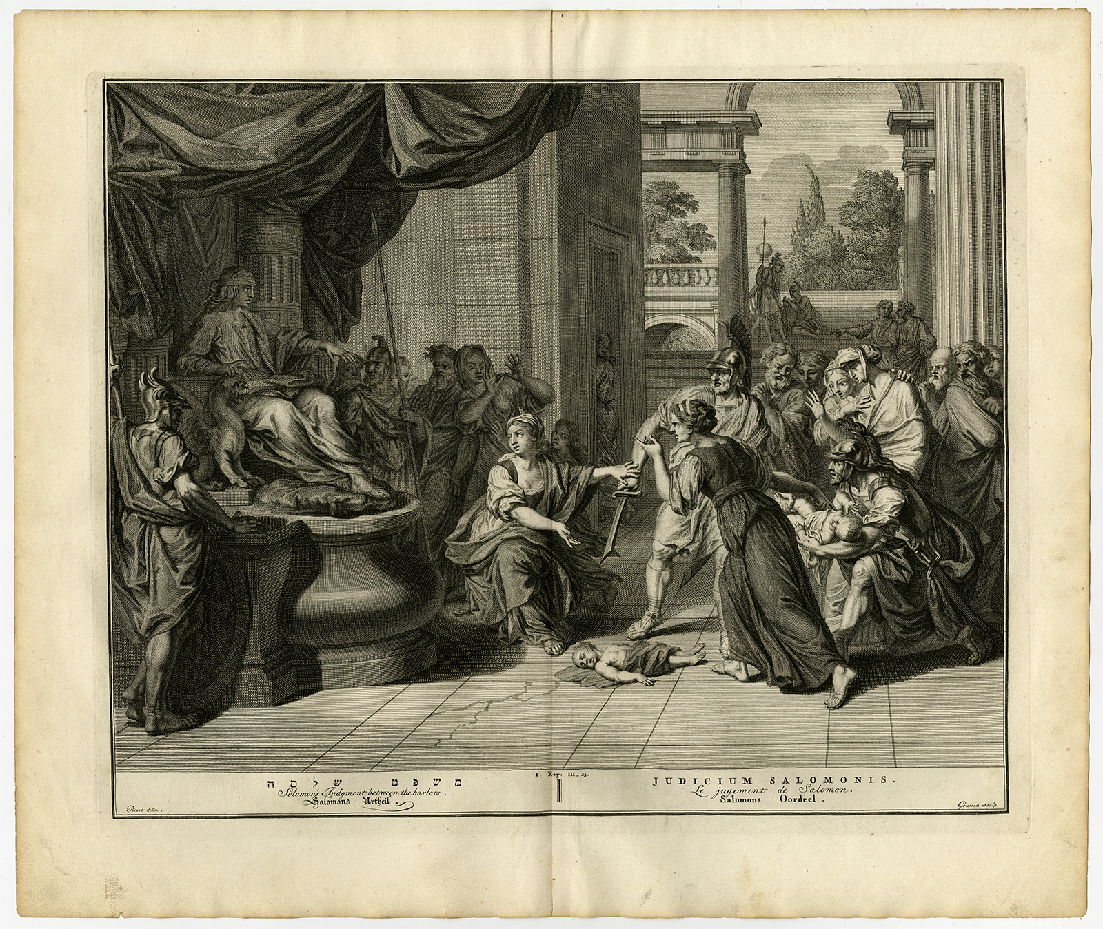 Ab9956 416x350 Antique Print-SOLOMON-JUDGEMENT-MOTHER-BABY-Picart-Gouwen-1728