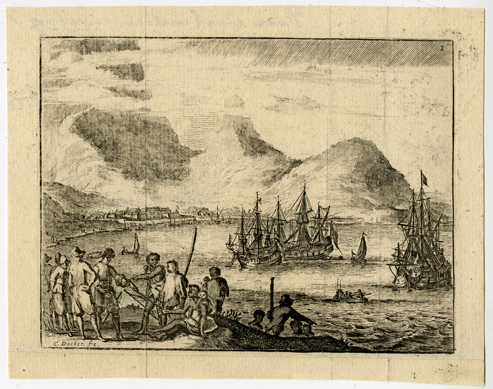 , Antique Print-CAPE TOWN-SOUTH AFRICA-VOC-Schouten-1708, Pictura Antique Prints