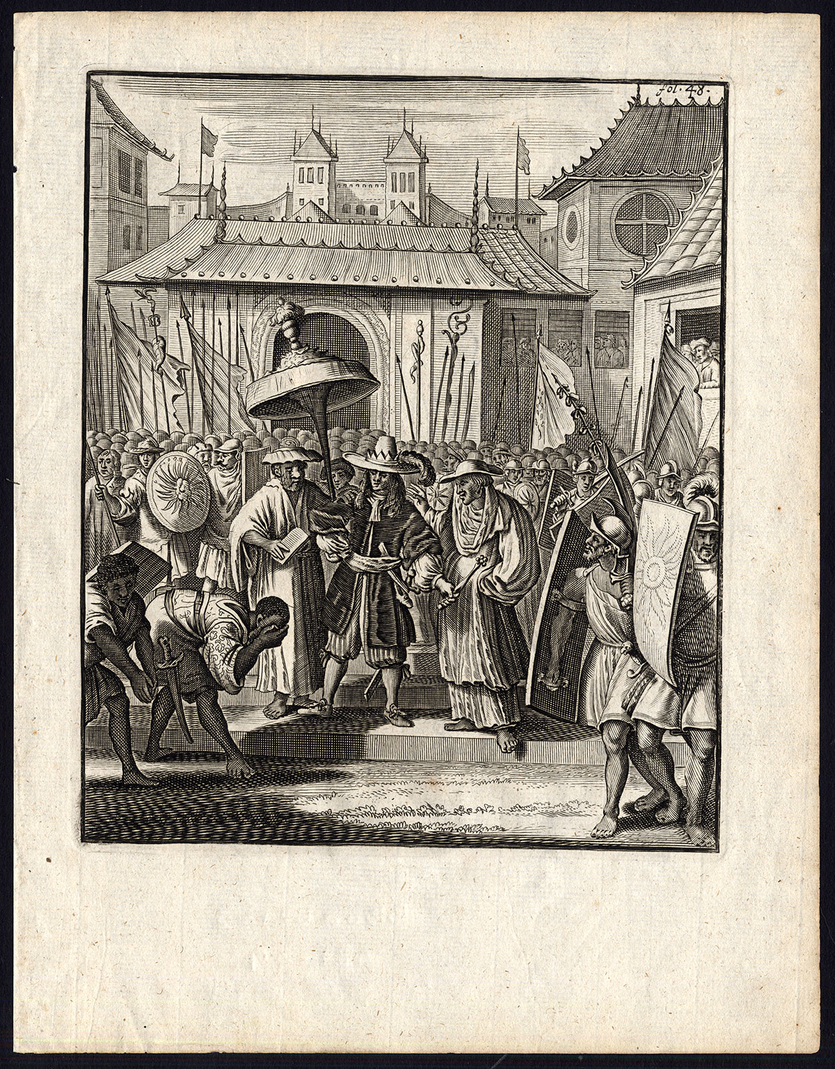 , Antique Print-KING OF TERNATE-INDONESIA-Schouten-1708, Pictura Antique Prints