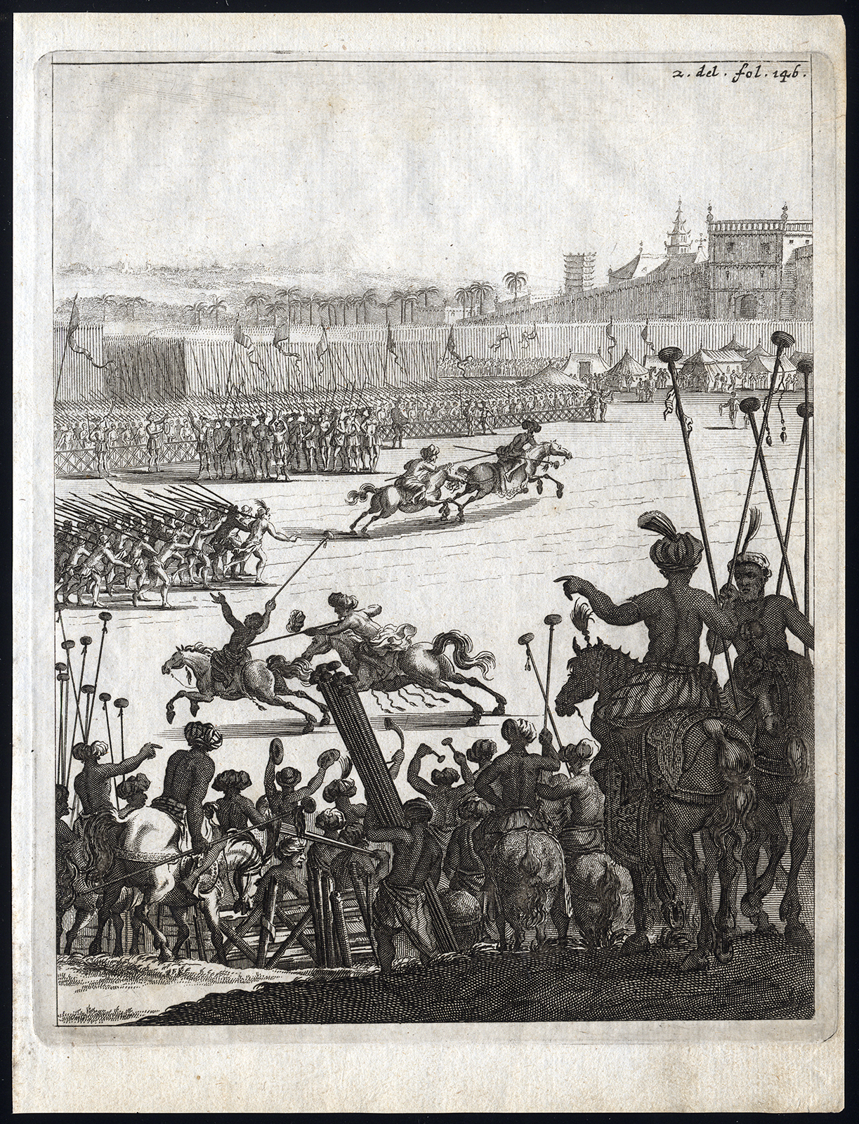 , Antique Print-GAME-MATARAM-JAVA-INDONESIA-Schouten-1708, Pictura Antique Prints