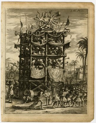 Antique Print-IDOL WORSHIP-BENGAL-INDIA-Schouten-1708