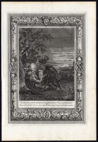Antique Mythology Print-TITHONUS-EOS-OVID-Picart-1733