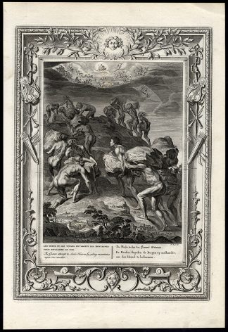 Antique Mythology Print-GIANTS-OLYMPIC GODS-Picart-1733