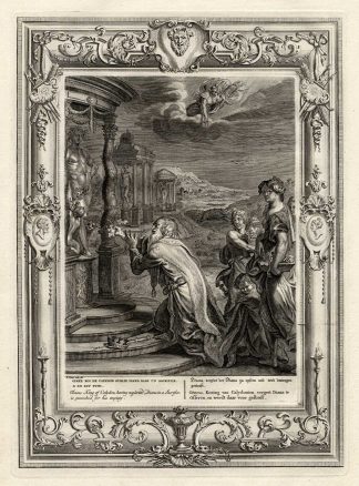 Antique Mythology Print-OENEUS-DIANA-WINE-Picart-1733