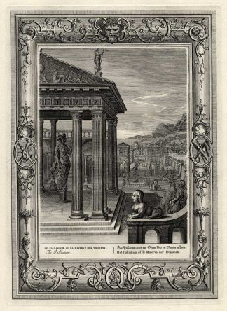 Antique Mythology Print-PALLADIUM-MINERVA-Picart-1733