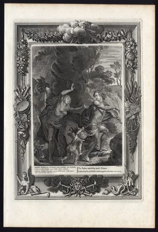 Antique Mythology Print-ORPHEUS-EURDYDICE-Picart-1733