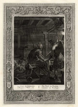 Antique Mythology Print-PENELOPES WEB-OVID-Picart-1733