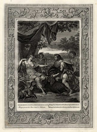 Antique Mythology Print-MELEAGER-ATALANTA-Picart-1733
