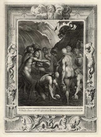 Antique Mythology Print-DANAIDS-OVID-Picart-1733