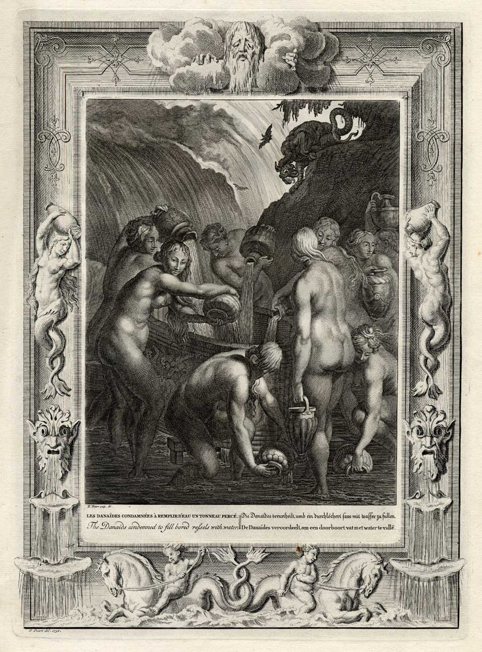 , Antique Mythology Print-DANAIDS-OVID-Picart-1733, Pictura Antique Prints