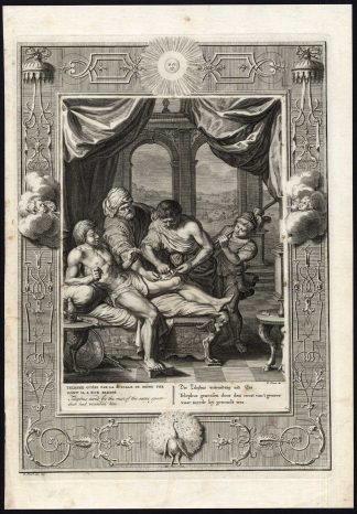 Antique Mythology Print-TELEPHOS-ACHILLES-Picart-1733