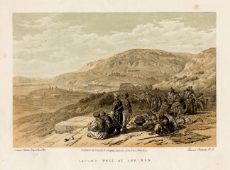 Antique Print-JACOBS WELL-NABLUS-PALESTINE-Roberts-1874