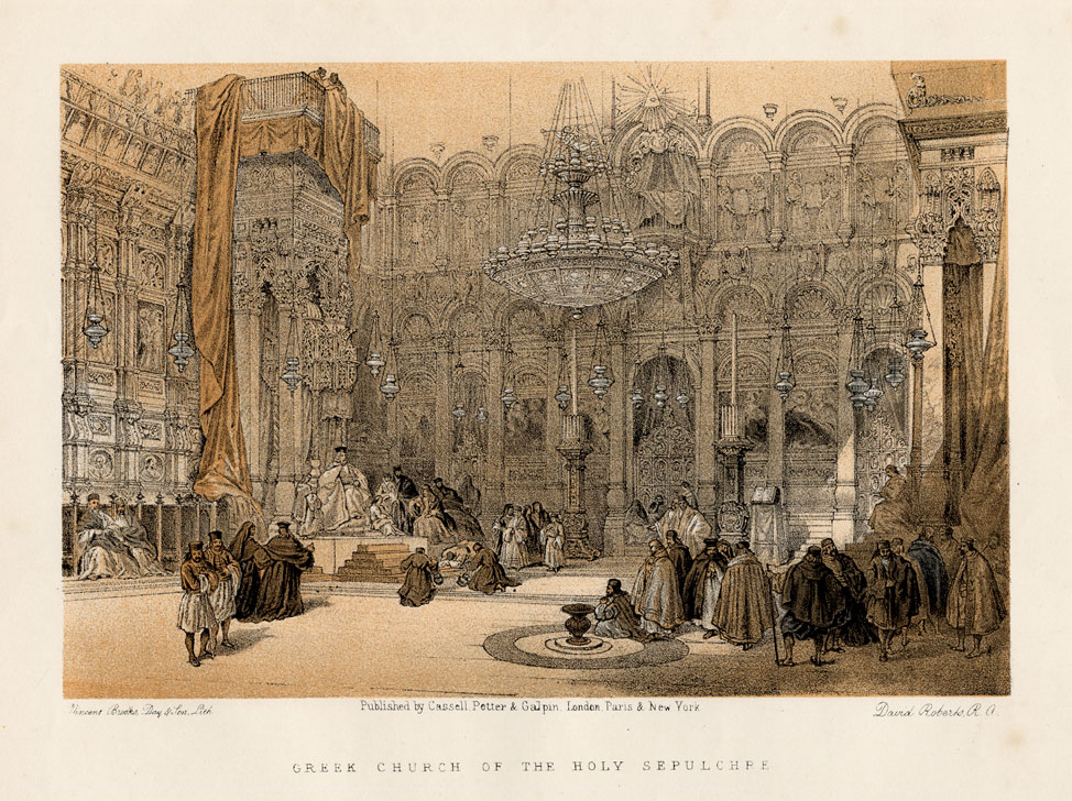 Bb01093 416x311 AntiquePrint-GREEK CHAPEL-JERUSALEM-ISRAEL-Roberts-1874