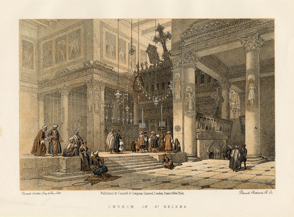 , Antique Print-ST HELENA-JERUSALEM-CHURCH-ISRAEL-Roberts-1874, Pictura Antique Prints