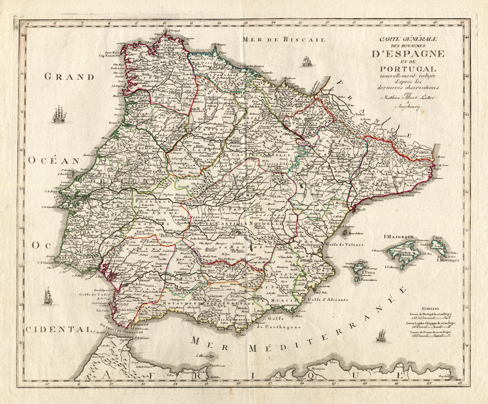 Bb01588 416x344 Antique Map-SPAIN-PORTUGAL-IBIZA-MALLORCA-Lotter-1750