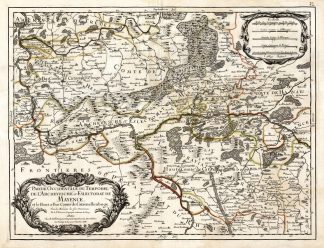 Antique Map-GERMANY-MAINZ-HESSE-KASSEL-Sanson-1674