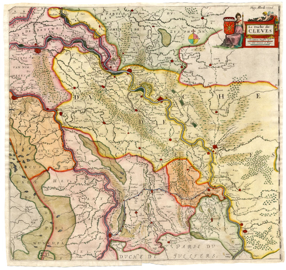 , Rare Antique Map-KLEVE-CLIVIA-GERMANY-Allardt-1660, Pictura Antique Prints