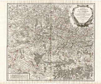 Antique Map-HAINAUT-CAMBRAI-BELGIUM-De Vaugondy-1754