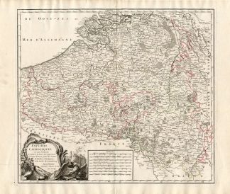 Antique Map-BELGIUM-NETHERLANDS-Vaugondy-1751