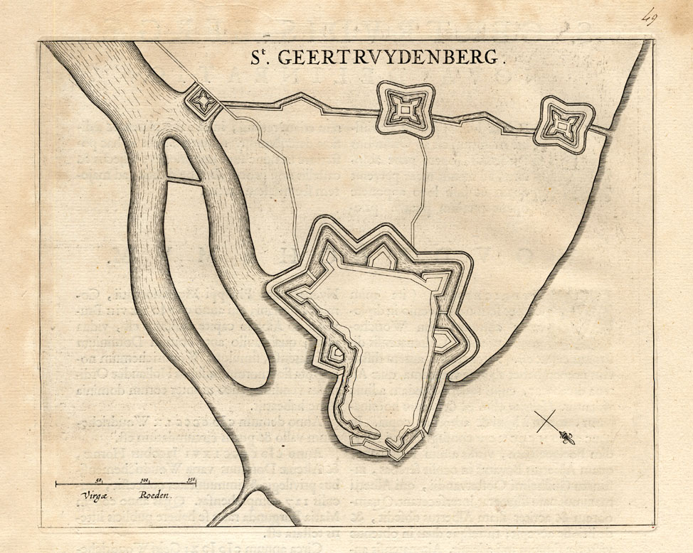 , Antique Map-GEERTRUIDENBERG-NETHERLANDS-Blaeu-1649, Pictura Antique Prints