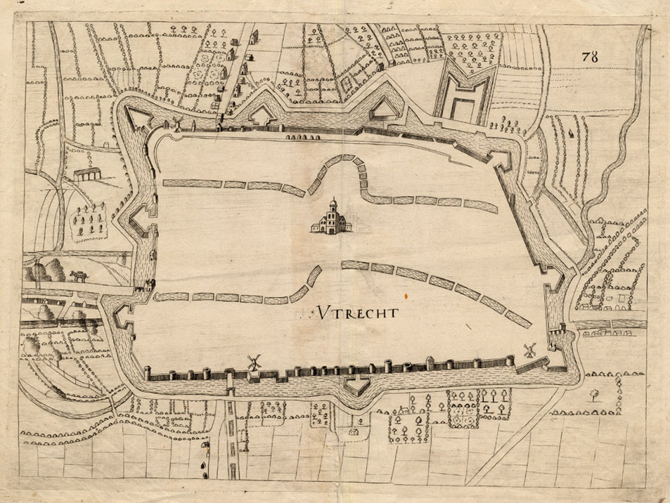 , Antique Map-UTRECHT-NETHERLANDS-Priorato-1660, Pictura Antique Prints