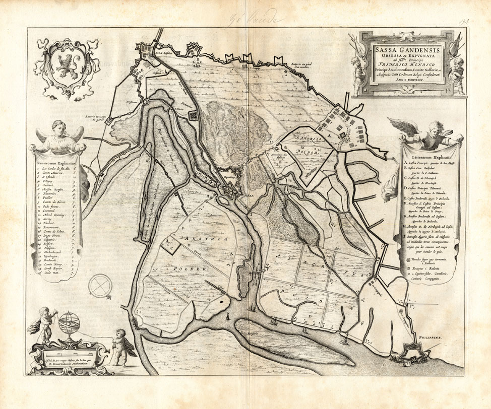 , Antique Map-SAS VAN GENT-NETHERLANDS-Blaeu-1649, Pictura Antique Prints