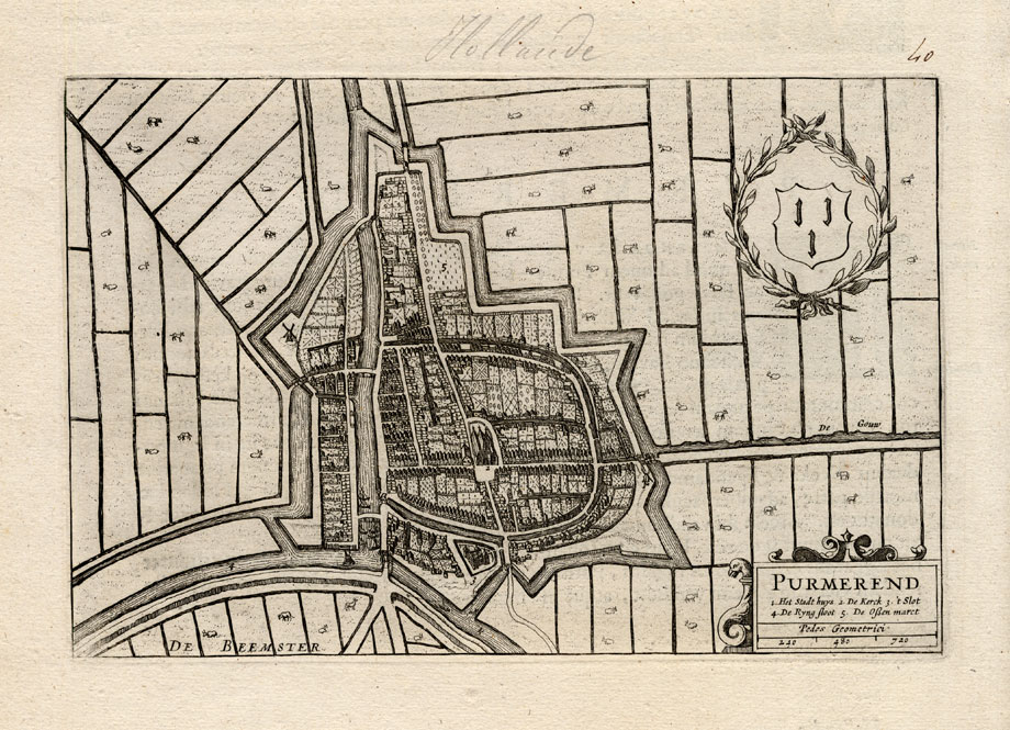 , Antique Plan-PURMEREND-NETHERLANDS-Blaeu-1649, Pictura Antique Prints