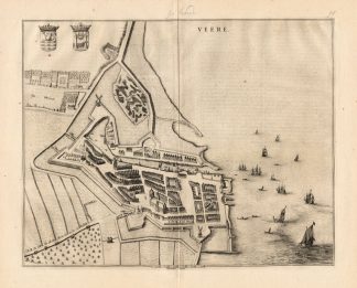 Antique Map-VEERE-ZEELAND-NETHERLANDS-Blaeu-1649