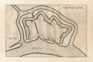 Antique Map-CREVECOEUR-NETHERLANDS-Blaeu-1649