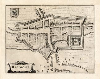 Antique Map-HELMOND-NETHERLANDS-Blaeu-1649