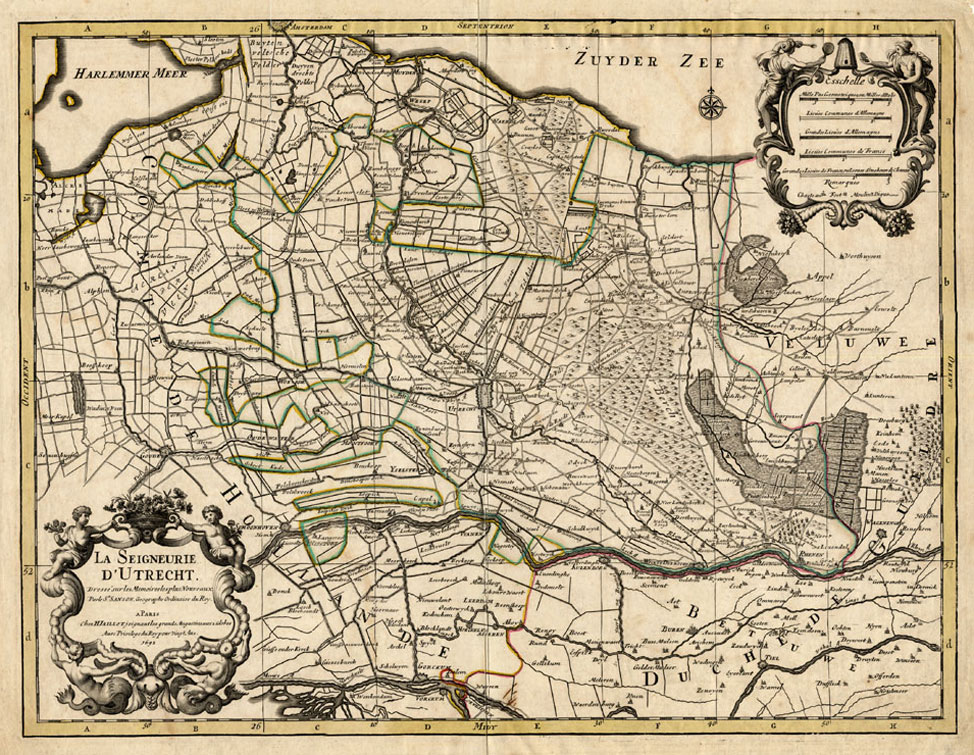 , Antique Map-UTRECHT-NETHERLANDS-Sanson-Jaillot-1692, Pictura Antique Prints
