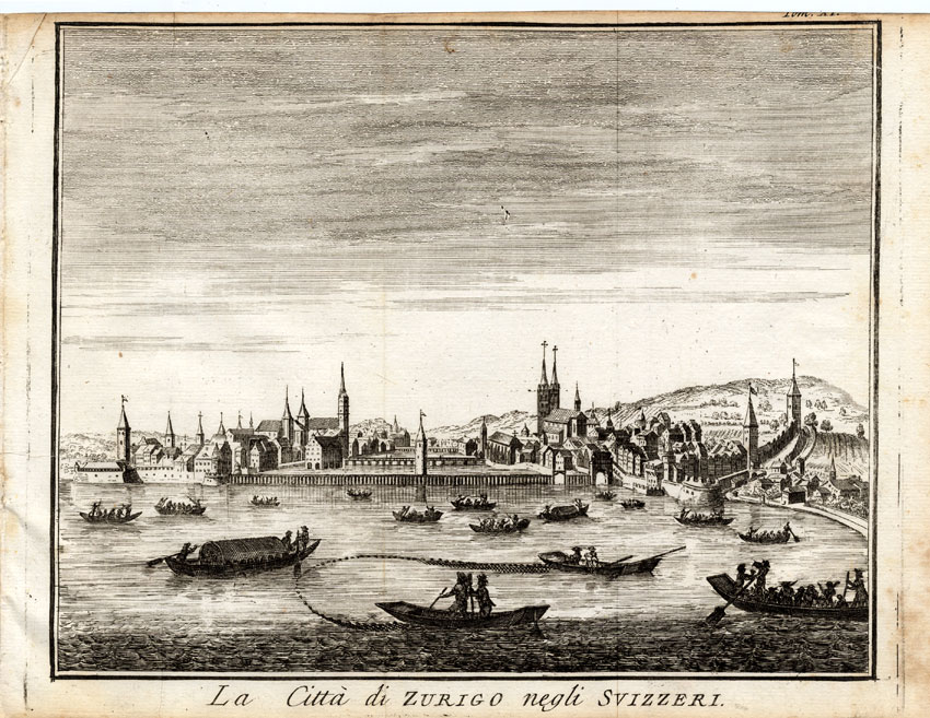, Antique Print-ZURICH-SWITZERLAND-Albrizzi-1742, Pictura Antique Prints