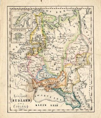 Antique Manuscript Map-RUSSIA-POLAND-Van Bommel-1865