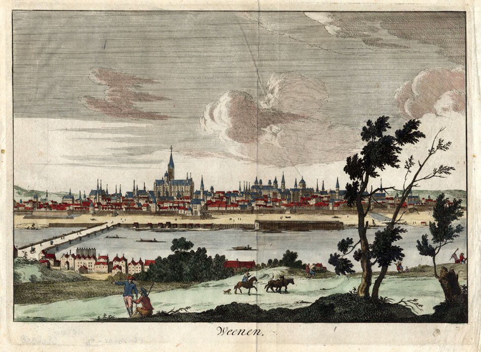, Antique print-VIENNA-DANUBE RIVER-AUSTRIA-Halma-1705, Pictura Antique Prints