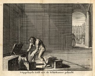 Antique Print-TREASURY-OFFERING-MONEY-Cunaeus-1682