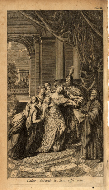 , Antique Print-ESTHER-AHASUERUS-Prideaux-c. 1720, Pictura Antique Prints