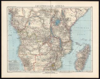 Antique Map-SOUTH AFRICA-MADAGASCAR-Andree-1904