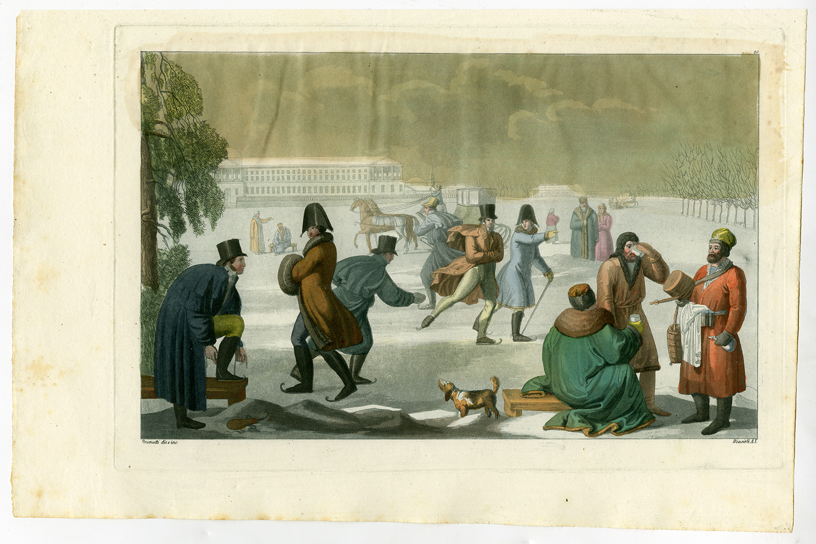 Bb11272 416x277 Antique Print-SKATING-SLEDGES-WINTER SCENE-RUSSIA-Biasioli-Ferrario-1827 - Image 2