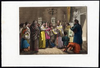 Antique Print-MARRIAGE SCENE-RUSSIA-Lanzani-Ferrario-1827