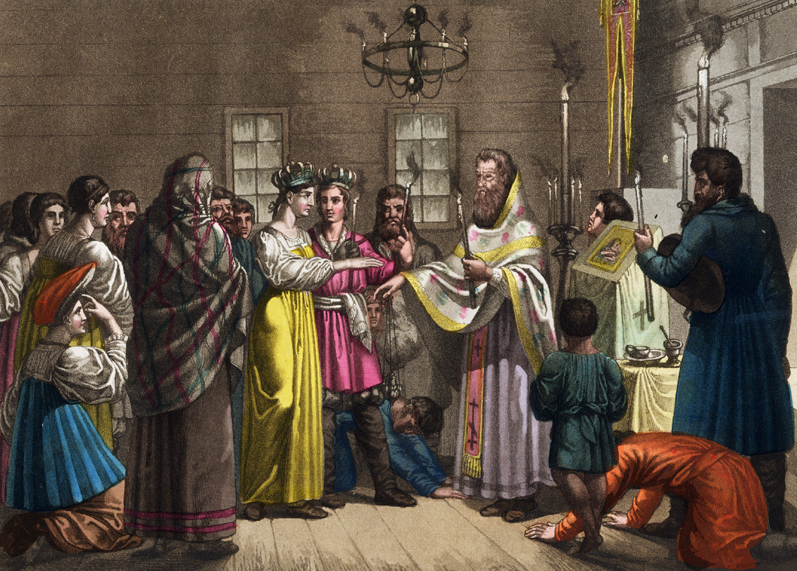 Bb11284b 416x298 Antique Print-MARRIAGE SCENE-RUSSIA-Lanzani-Ferrario-1827 - Image 2