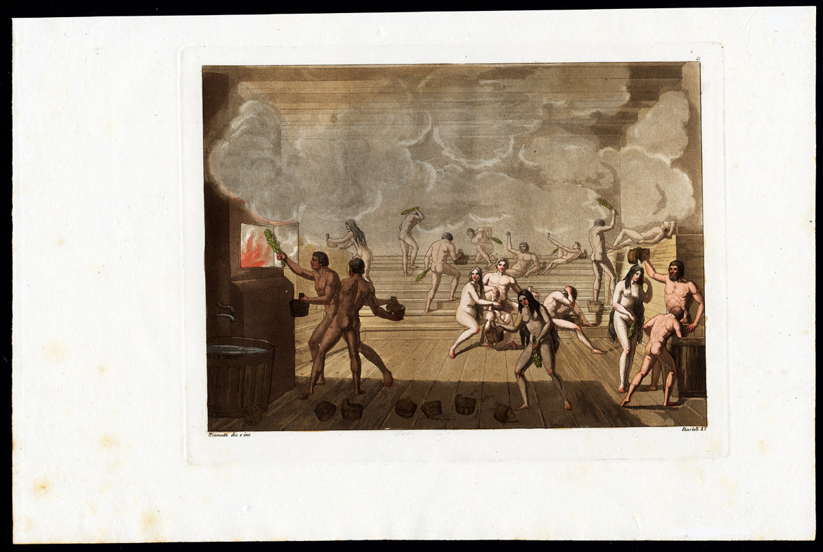 Bb11285a 416x279 Antique Print-SAUNA-STEAM BATH-RUSSIA-Biasioli-Ferrario-1827