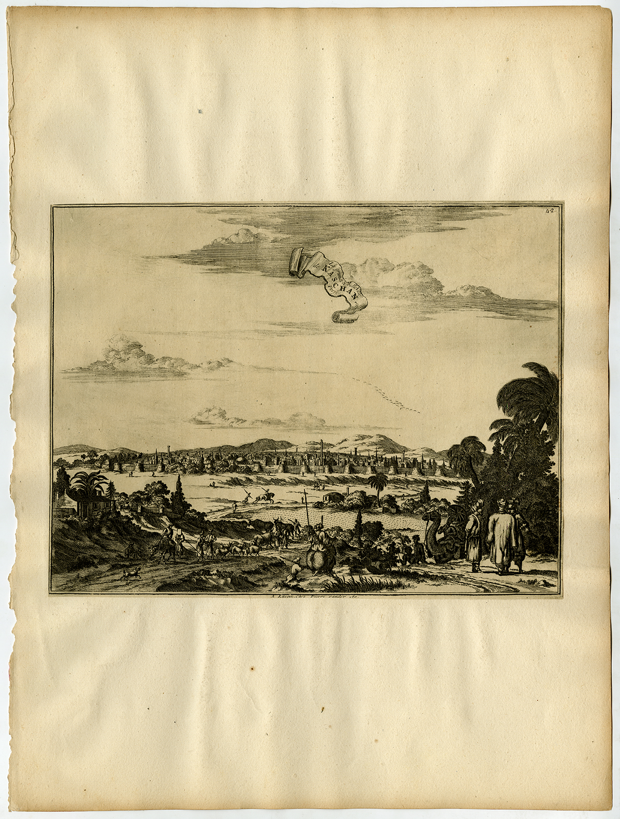 , Rare Antique Print-PERSIA-KASCHAN-IRAN-CAMEL-Pieter van der Aa-1725, Pictura Antique Prints