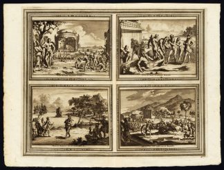 Rare Antique Print-BENGAL-IDOL-COW WORSHIP-BRAHMAN-INDIA-Pieter van der Aa-1725