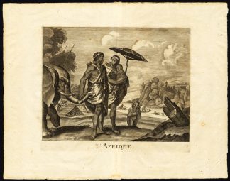Rare Antique Print-AFRICA-ELEPHANT-NATIVES-NEGRO-Pieter van der Aa-1725