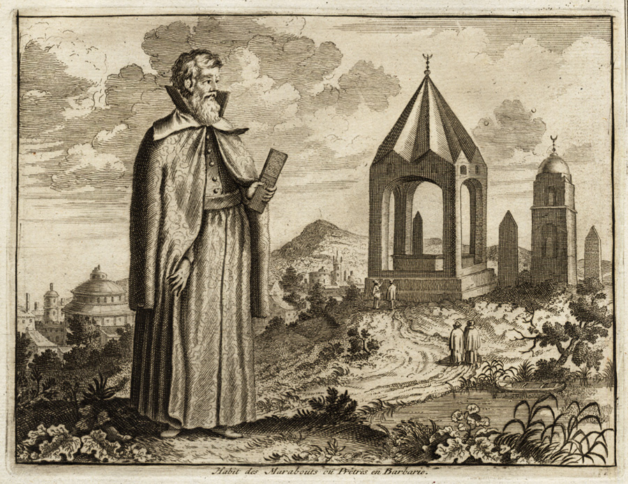 Bb12404c 416x320 Rare Antique Print-MARABOUT-BARBARY-PRIEST-ALGIERS-ALGERIA-Van der Aa-1725 - Image 3