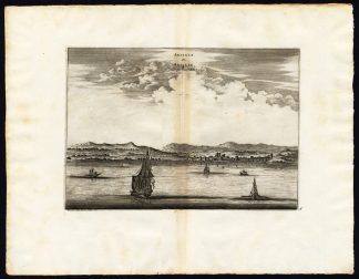 Rare Antique Print-MOROCCO-ASILAH-ARZILA-BARBARY-SHIP-AFRICA-Van der Aa-1725