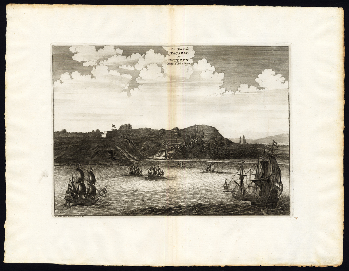 , Rare Antique Print-AFRICA-GHANA-FORT TACARAY-WITZEN-VOC-Pieter Van der Aa-1725, Pictura Antique Prints