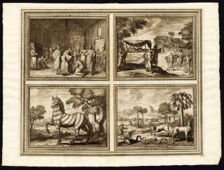 Rare Antique Print-BAPTISM-CONGO-TRAVEL-ZEBRA-ELEPHANT-SNAKE-Van der Aa-1725