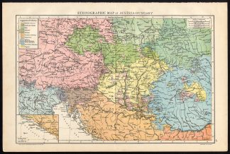 Antique Print / Map-AUSTRIA-HUNGARY-EMPIRE-ARMS-FLAGS-ARMY-COSTUME-Larousse-1897